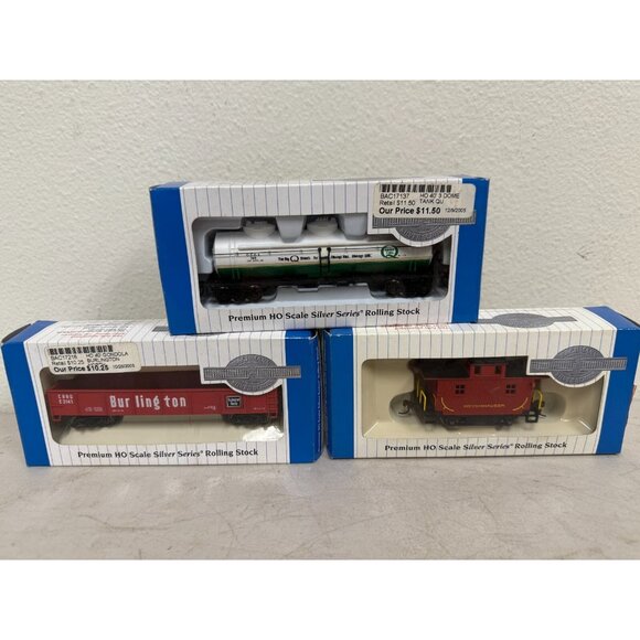 Bachmann HO Silver Series Freight Cars – #17216, 17137, 18444, Quaker, Burlingto - Picture 1 of 9